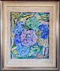 Hydrangeas in Green Pot